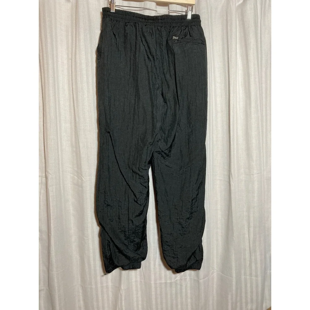 Vintage Christian Dior Monsieur Black Nylon Track Pants Mens Medium Joggers